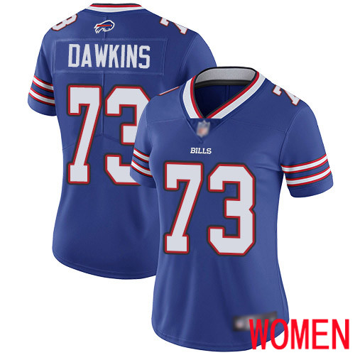 Women Buffalo Bills #73 Dion Dawkins Royal Blue Team Color Vapor Untouchable Limited Player NFL Jersey
